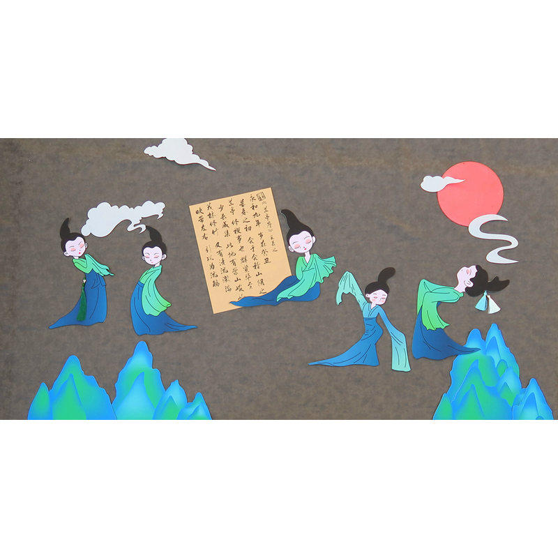 幼儿园小学黑板报新中式国潮古风环创只此青绿主题墙可拼接大墙贴,淘宝优惠券,粉丝福利购,淘宝优惠卷