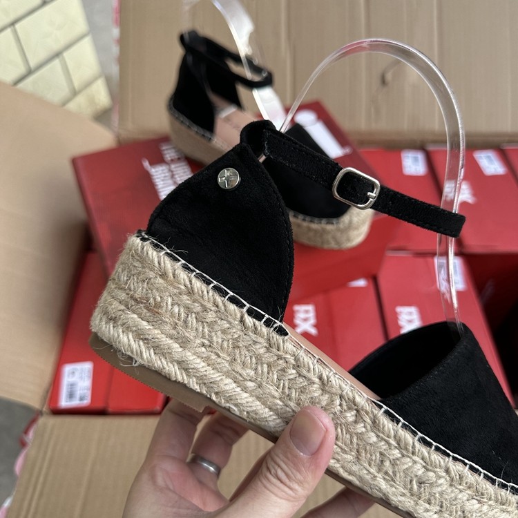 2025外贸原单欧美坡跟一字扣带包头草编麻绳底渔夫鞋凉鞋女夏透气,淘宝优惠券,粉丝福利购,淘宝优惠卷