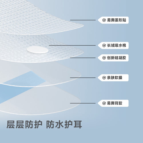 耳贴新生婴儿洗澡护耳朵防水贴游泳儿童耳套宝宝洗头发防进水神器 - 图1