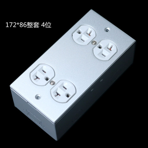 电源线入墙明装172*86型底盒音响美标排插空壳 暗装埋墙底盒墙插 - 图2