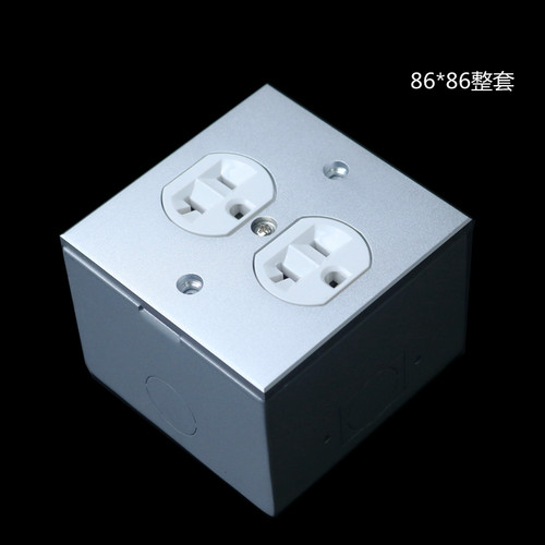 电源线入墙明装172*86型底盒音响美标排插空壳 暗装埋墙底盒墙插 - 图3