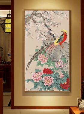 中式风客厅书房走廊玄关画