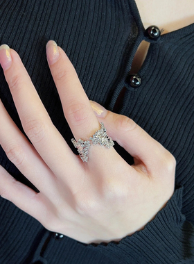 张远同款 松.戒指小众设计感指环轻奢时尚情侣款开口戒男女同款