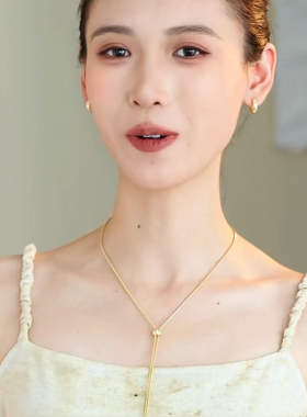 新款 自由搭配圆蛇骨抽拉项链女轻奢精致项链百搭锁骨链