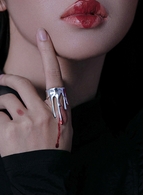 流淌皇冠小众独特设计开口银戒指