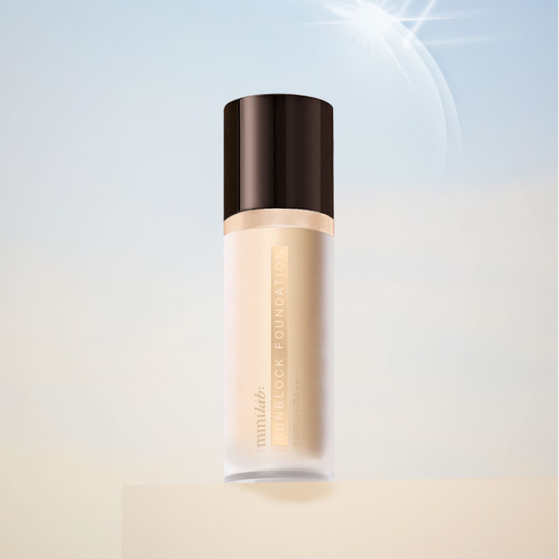 minilab锁妆保湿防晒粉底霜SPF50+PA+++隔离防晒遮瑕三合一粉底液