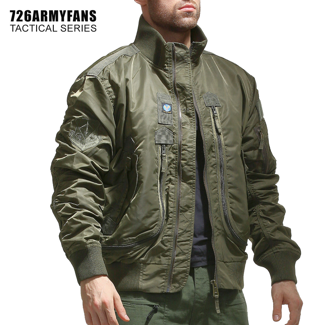726GEAR 軍迷春秋新品空軍飛行員單夾克男棒球服短款戰術立領外套