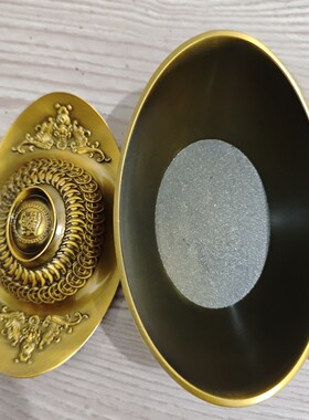 仿古合金聚财纳福八卦元宝聚宝盆招财聚宝盆开业乔迁送礼元宝摆件