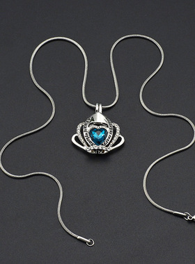 皇冠可打开项链不锈钢纪念