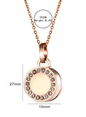 圆形可打开纪念亲人骨灰项链