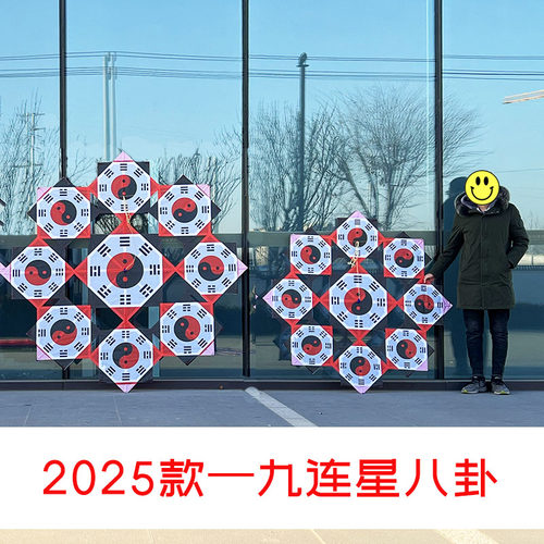 正品太极八卦风筝追风者大型成人伞布树脂杆抗大风飘尾线轮套餐 - 图0