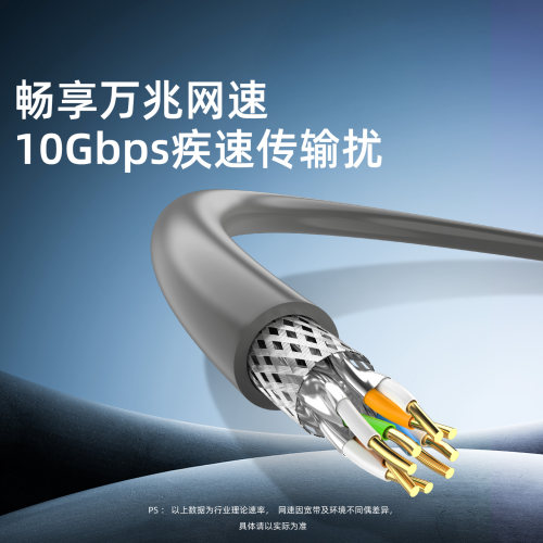 秋叶原超/七类双屏蔽网线cat7A万兆电脑7八类电信级5G传输网络线 - 图3