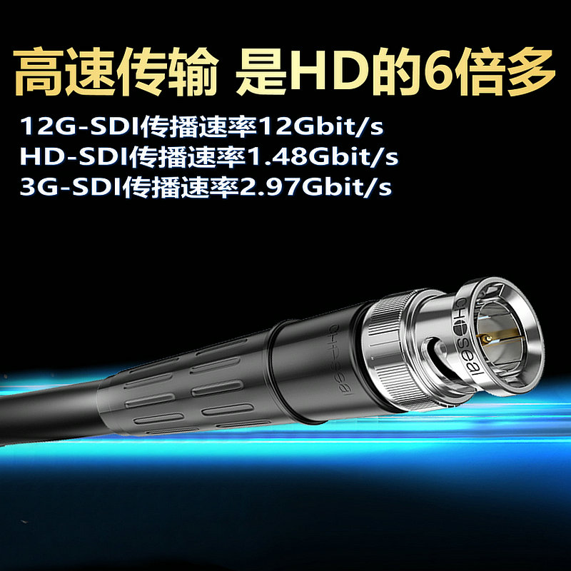 秋叶原12G-SDI高清视频线4K摄像机3G-SDI监控显示屏Q9头BNC连接线-图2