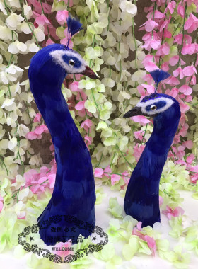 仿真孔雀头傣族宴席专用摆件羽毛孔雀头孔雀宴摆件孔雀头模型