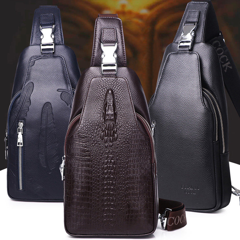 休闲男包头层牛皮潮流斜挎包 春初箱包男士包袋