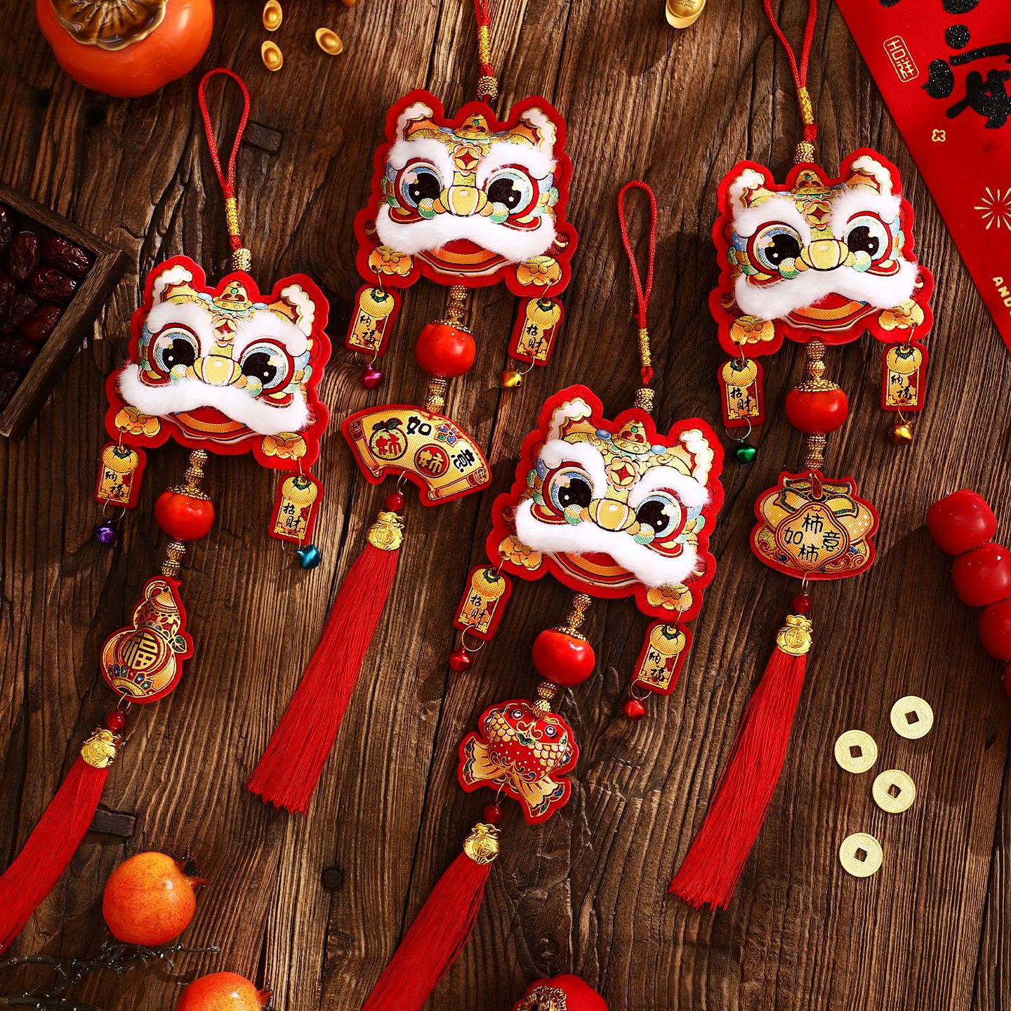 新年醒狮挂件2026马年新款过年客厅福字挂饰春节用品年货批货装饰 - 图2