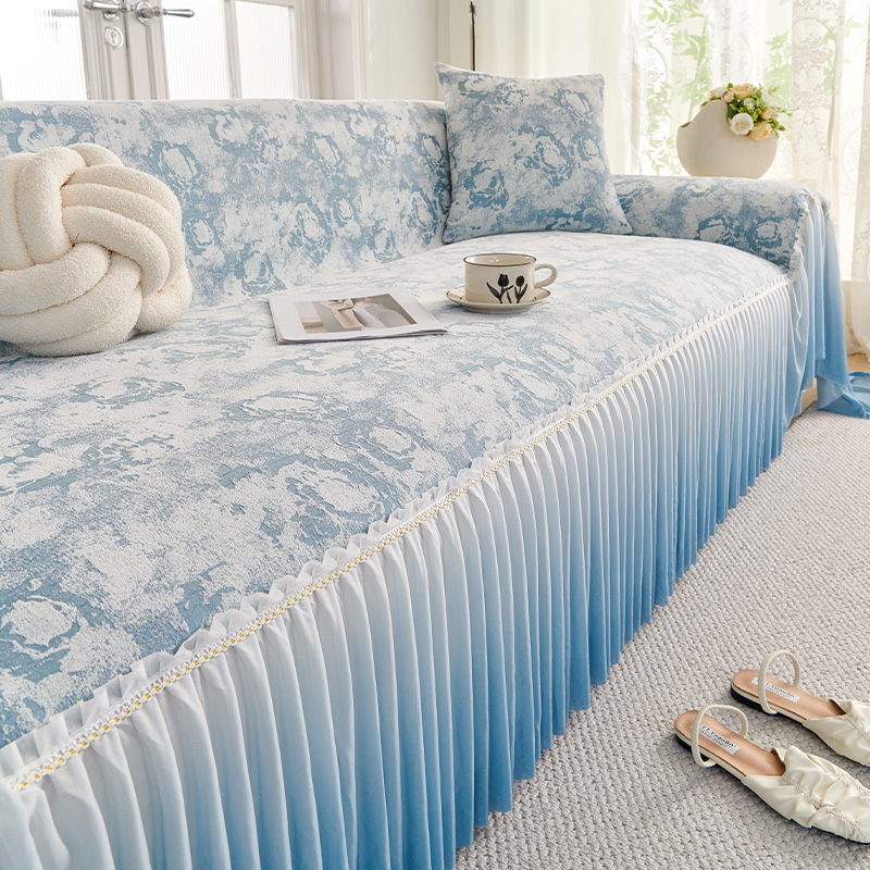 法式沙发盖布巾2025新款裙摆沙发巾套罩全包轻奢高级防滑四季通用 - 图2