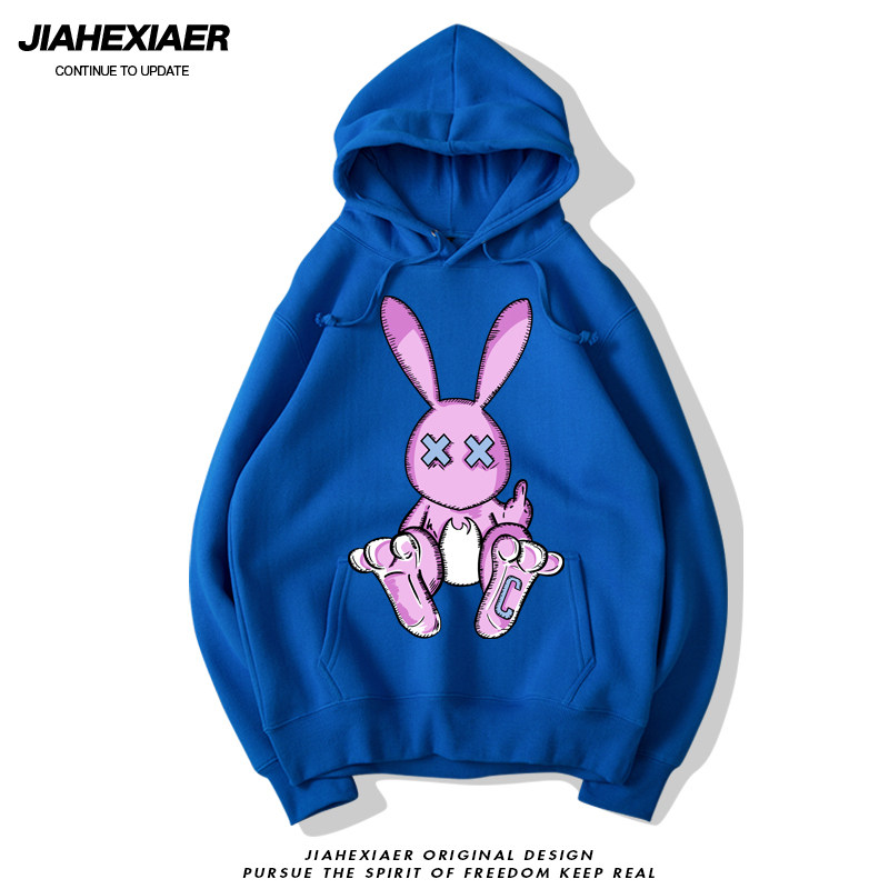 秋冬新款潮牌男生加绒连帽黑色卫衣 加赫夏尔卫衣