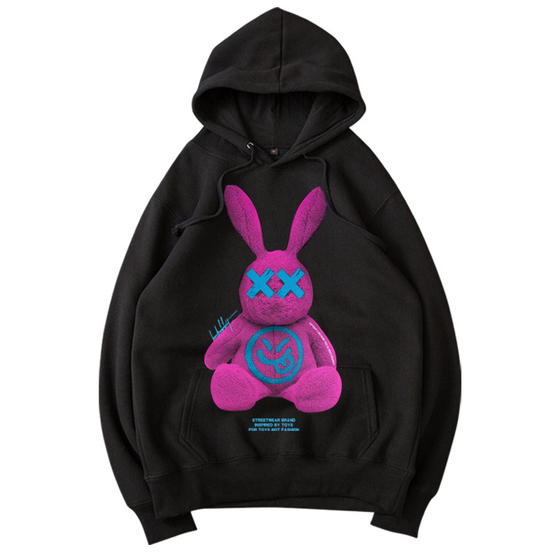 秋冬新款潮牌男生加绒连帽黑色卫衣 加赫夏尔卫衣