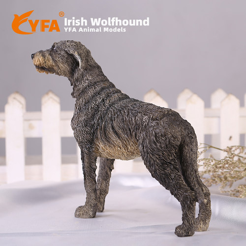 吉佳美YFA模玩爱尔兰猎狼犬仿真狗模型公仔车载摆件工艺品配兵人 - 图2
