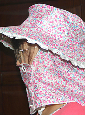 遮阳帽花边女士夏季大檐遮脸帽子