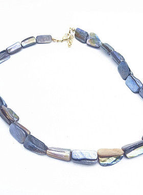 时尚质感天然石项链嘎啦石项链