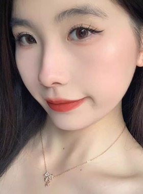 925银甜梦蝴蝶结项链高级感轻奢小众玫瑰金颈链锁骨链送闺蜜姐妹