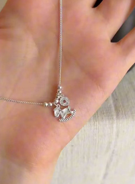 碎冰冰木马项链高级感轻奢小众2026本命年马上有财生日礼物送女友