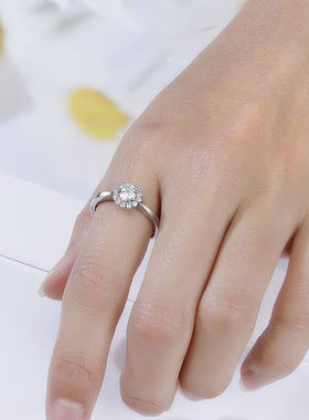 灿若星辰莫桑石戒指女轻奢高级感巨好看结婚求婚仿真钻戒小众设计