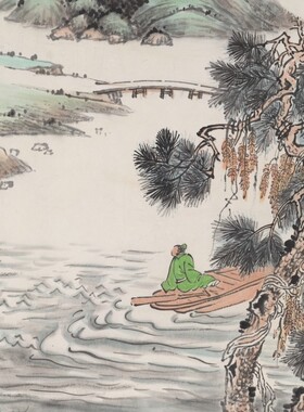 归洪璋山水画横幅山水有清音写意画高清微喷复制装饰画客厅办公室