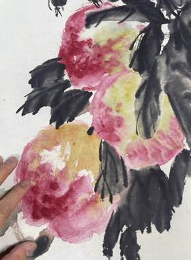 吴昌硕多寿桃图画集国画写意花鸟名家作品临摹范本高清宣纸装饰画