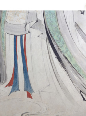 名家字画微喷复制品张大千仿唐人壁画仕女图写意国画人物仿古挂画