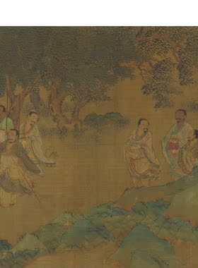 宋代赵伯驹禹王治水图传统工笔国画人物名画复制微喷打印临摹画稿