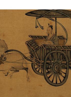 宋赵构书马和之绘唐风图卷微喷复制古代名画原大宣纸绢布长卷字帖