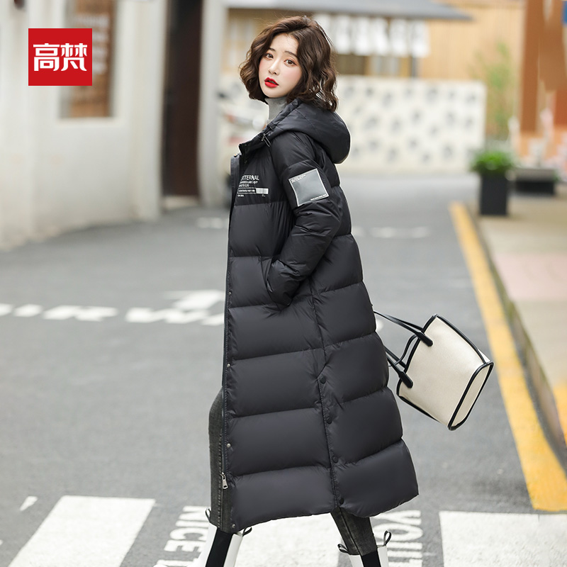 高梵长款长过膝2021年冬季潮白鸭绒 高梵潮美羽绒服
