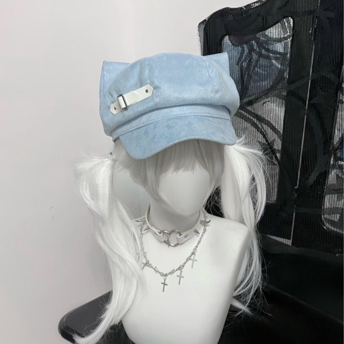 日系y2k猫耳朵贝雷帽子女二次元亚文化甜酷软萌可爱八角帽宅系潮,淘宝优惠券,粉丝福利购,淘宝优惠卷