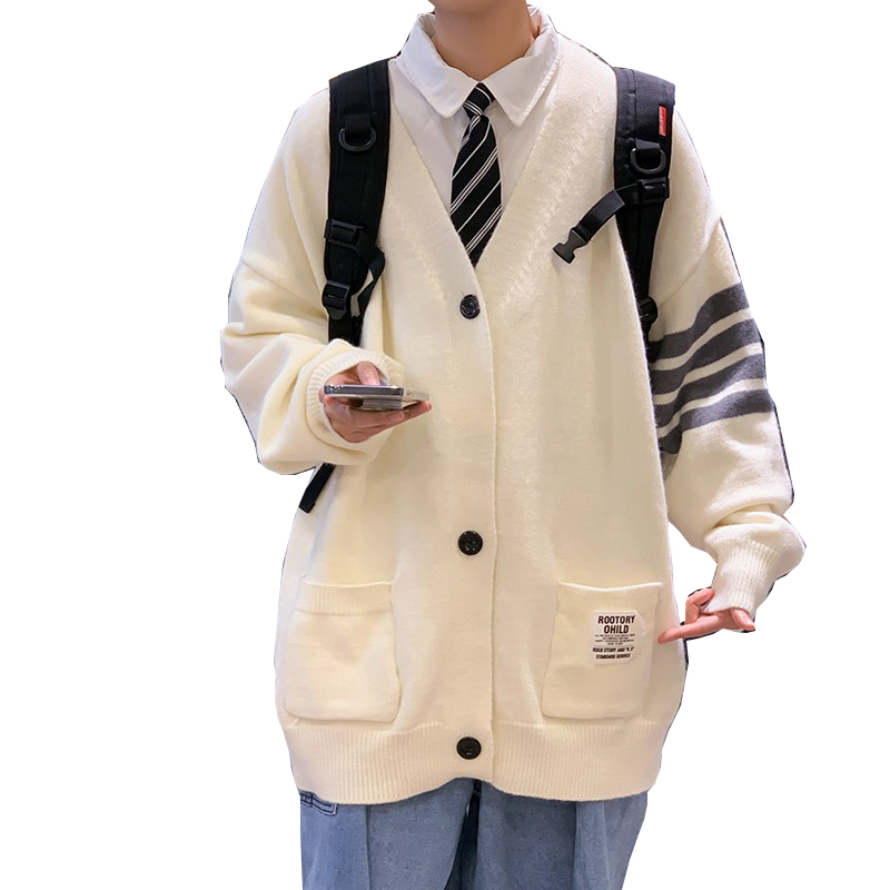 开衫毛衣外套男秋冬季潮牌宽松痞帅针织衫韩版潮流百搭休闲毛线衣 - 图3