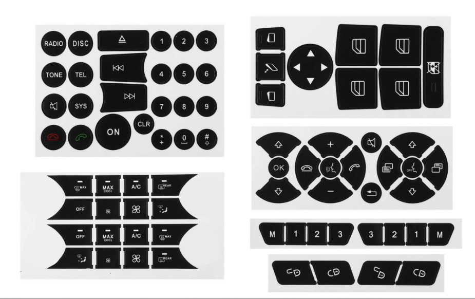 适用于梅赛德斯奔驰2007-2014年AC中控按钮汽车室内按钮修复贴纸-图0