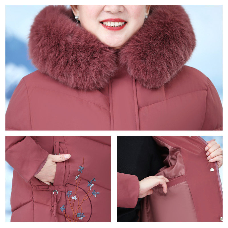 200斤特胖妈妈冬装加厚中老年人 闪闪情缘中老年女装