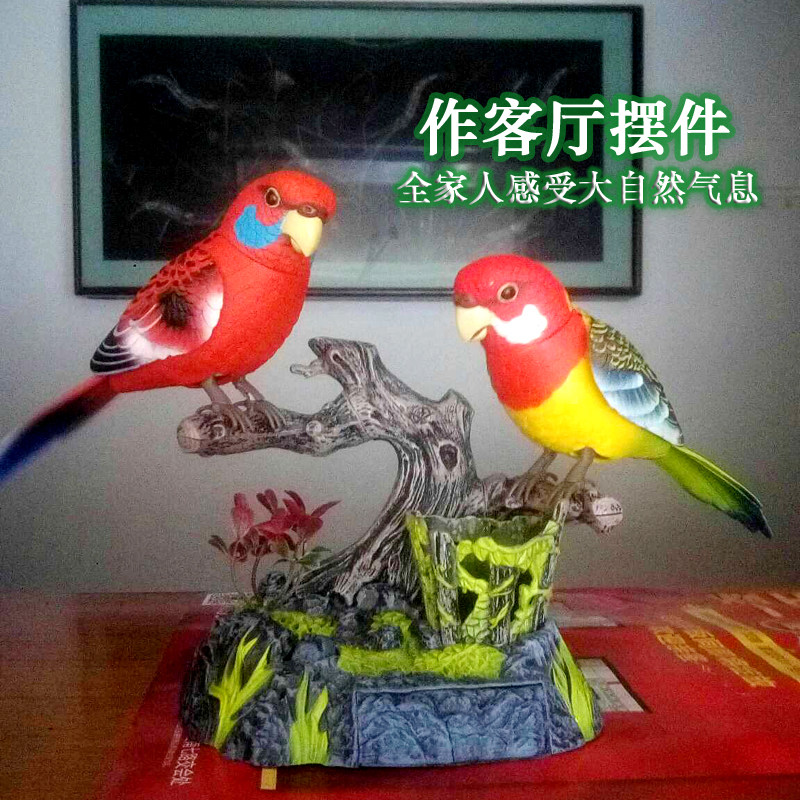 电子鸟仿真感应儿童玩具鸟笼带鸟电动小鸟会叫会唱歌会说话的鹦鹉