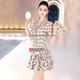 Summer plaid printed shirt, irregular flower decorated skirt short, two-piece set 2025 new age-ducing suit skirt