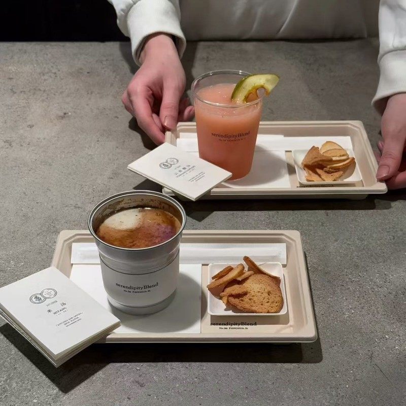 一次性咖啡托盘米汤纸浆托盘长方形托盘蛋糕盘下午茶甜品纸杯托盘,淘宝优惠券,粉丝福利购,淘宝优惠卷