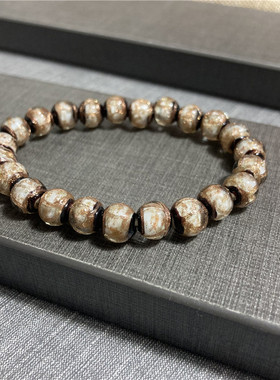 九华山香灰琉璃手串金棕色绿色宫廷单圈五色混红蓝黄白棕同款手链