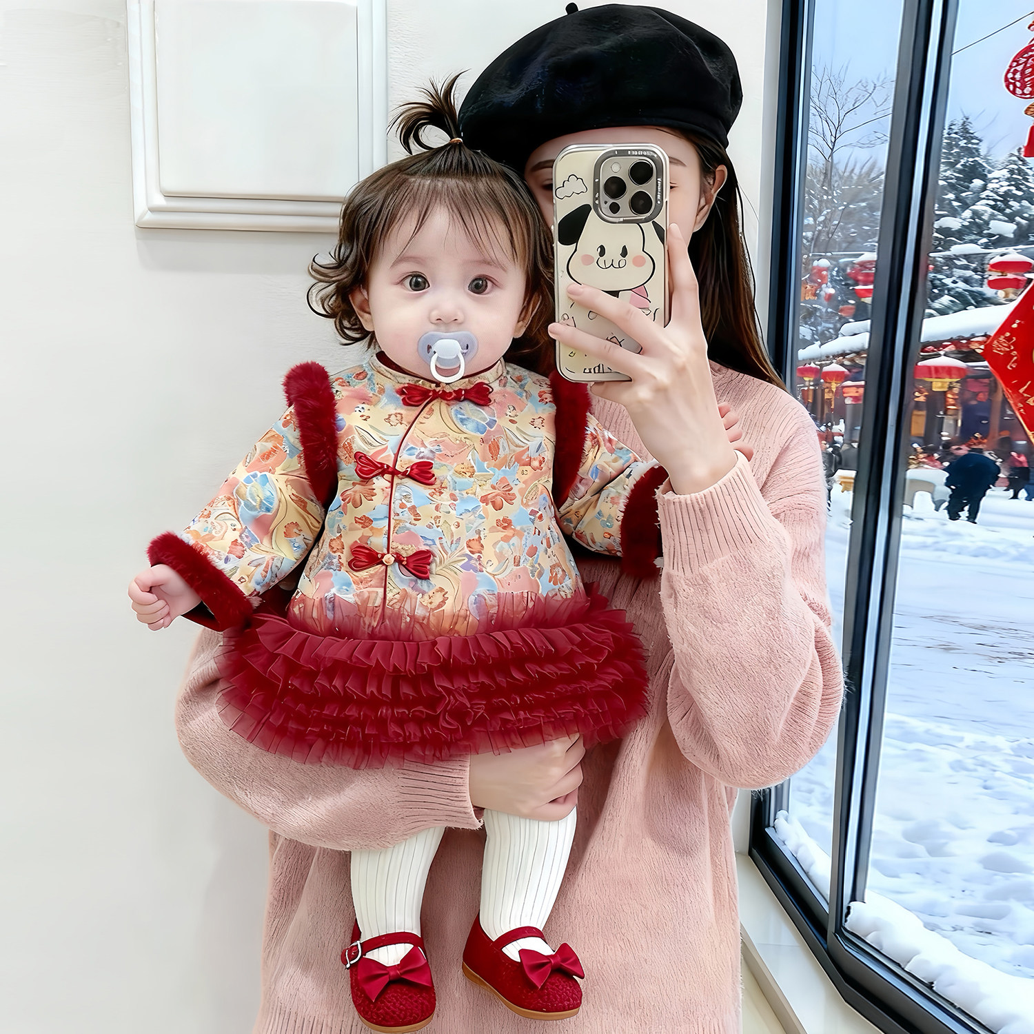 2026新款婴儿拜年服新中式国风裙子过年女童新年衣服宝宝连衣裙红,淘宝优惠券,粉丝福利购,淘宝优惠卷