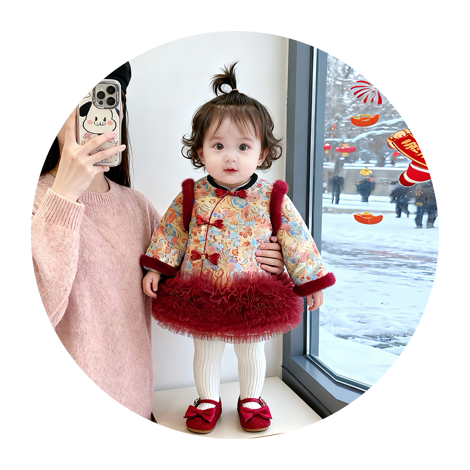 2026新款婴儿拜年服新中式国风裙子过年女童新年衣服宝宝连衣裙红,淘宝优惠券,粉丝福利购,淘宝优惠卷