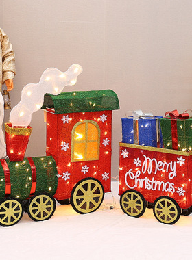 圣诞节装饰品小火车摆件道具