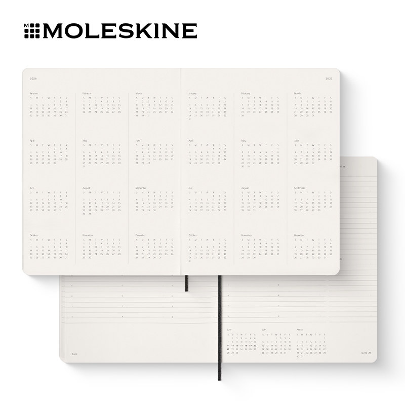 Moleskine 2026年15个月规划日程本特大型计划本手账会议记录草稿笔记本办公记事随记本,淘宝优惠券,粉丝福利购,淘宝优惠卷
