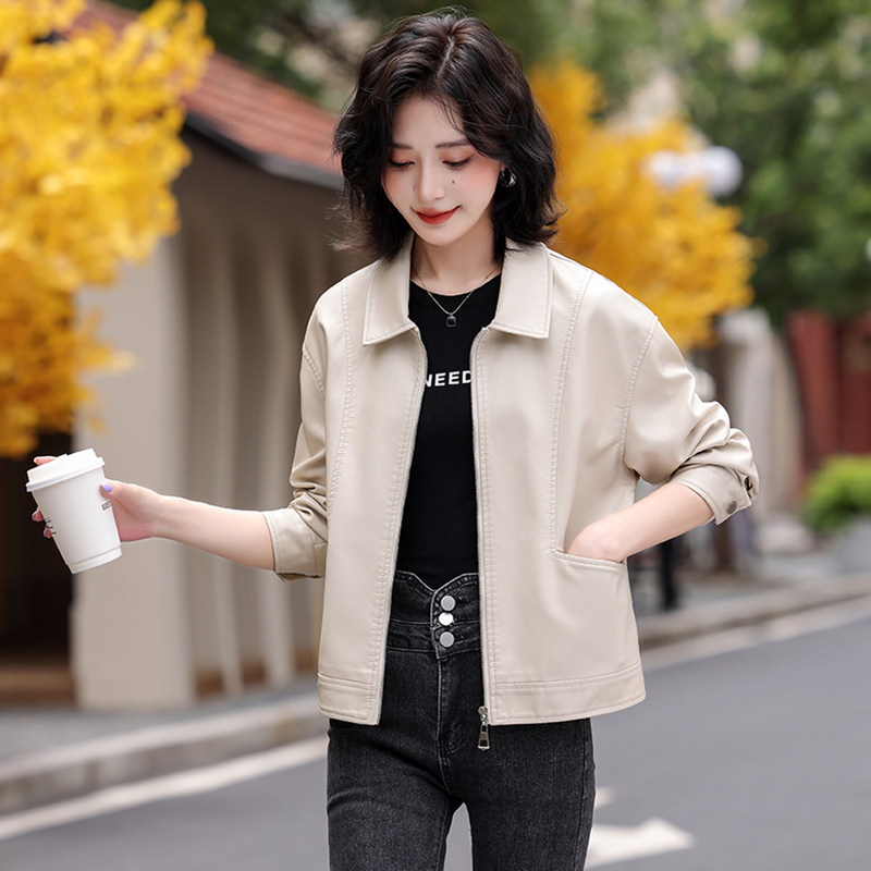 海宁绵羊皮真皮皮衣外套女款2025新款短款春秋高级感小个子皮夹克,淘宝优惠券,粉丝福利购,淘宝优惠卷