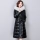 Women's genuine leather down jacket mid-length slim fit thickened jacket