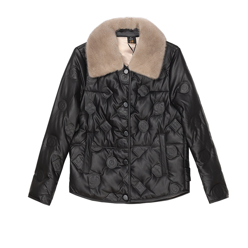 真皮羽绒服女短款2025冬新款海宁绵羊皮水貂毛皮草小个子皮衣外套,淘宝优惠券,粉丝福利购,淘宝优惠卷